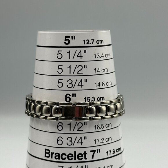 3/$30 L.A. Express Watch Women Silver Tone Blue Mother Of Pearl Dial 6.5" - Picture 11 of 14